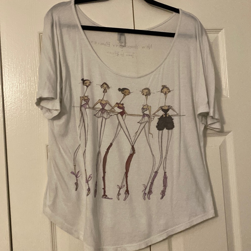 Vintage New York City Ballet tshirt collar with Jamie Lee Reardin size class
